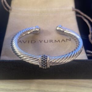David Yurman Silver Bracelet with Black Accents 7mm